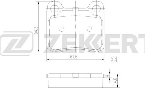 Zekkert BS-1581 - Kit de plaquettes de frein, frein à disque cwaw.fr