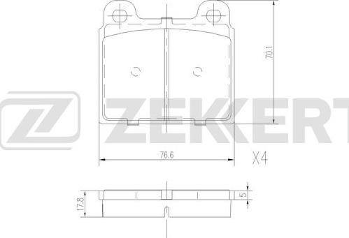 Zekkert BS-1537 - Kit de plaquettes de frein, frein à disque cwaw.fr