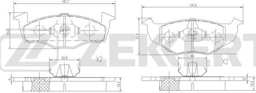 Zekkert BS-1571 - Kit de plaquettes de frein, frein à disque cwaw.fr