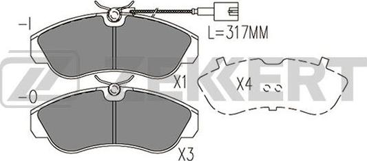 Zekkert BS-1572 - Kit de plaquettes de frein, frein à disque cwaw.fr