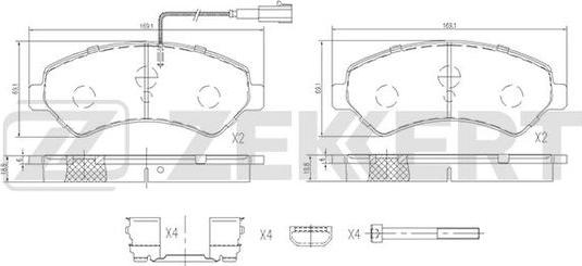 Zekkert BS-1696 - Kit de plaquettes de frein, frein à disque cwaw.fr