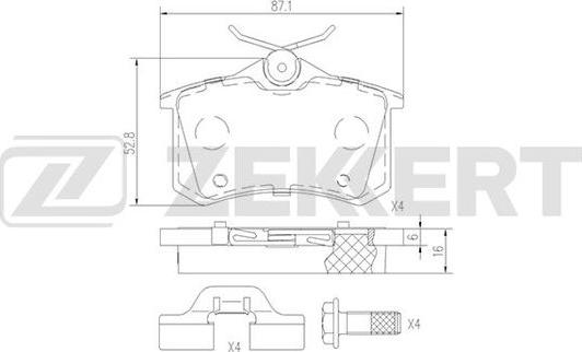 Zekkert BS-1690 - Kit de plaquettes de frein, frein à disque cwaw.fr