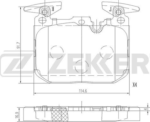 Zekkert BS-1692 - Kit de plaquettes de frein, frein à disque cwaw.fr