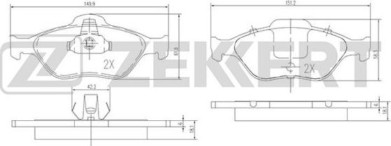 Zekkert BS-1652 - Kit de plaquettes de frein, frein à disque cwaw.fr