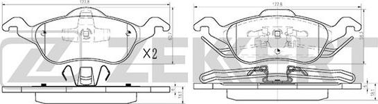 Zekkert BS-1661 - Kit de plaquettes de frein, frein à disque cwaw.fr