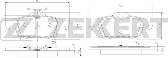 Zekkert BS-1600 - Kit de plaquettes de frein, frein à disque cwaw.fr