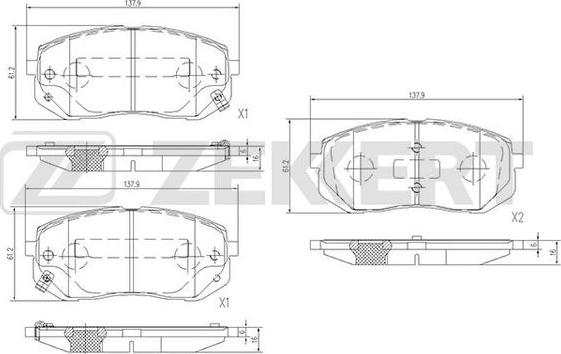 Zekkert BS-1684 - Kit de plaquettes de frein, frein à disque cwaw.fr