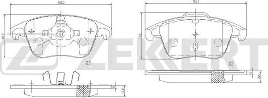 Zekkert BS-1686 - Kit de plaquettes de frein, frein à disque cwaw.fr