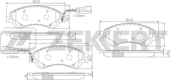 Zekkert BS-1681 - Kit de plaquettes de frein, frein à disque cwaw.fr