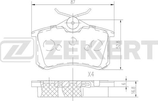 Zekkert BS-1687 - Kit de plaquettes de frein, frein à disque cwaw.fr