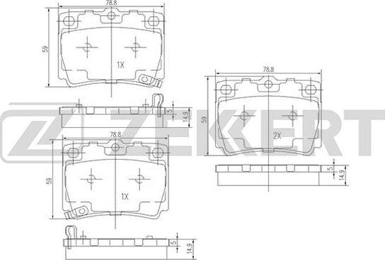 Zekkert BS-1637 - Kit de plaquettes de frein, frein à disque cwaw.fr