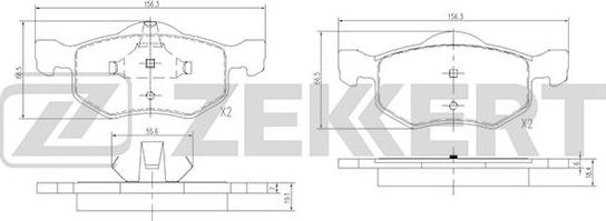 Zekkert BS-1671 - Kit de plaquettes de frein, frein à disque cwaw.fr