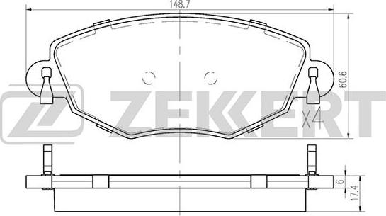 Zekkert BS-1673 - Kit de plaquettes de frein, frein à disque cwaw.fr