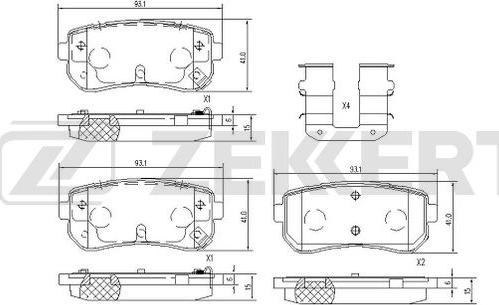 Zekkert BS-1099 - Kit de plaquettes de frein, frein à disque cwaw.fr