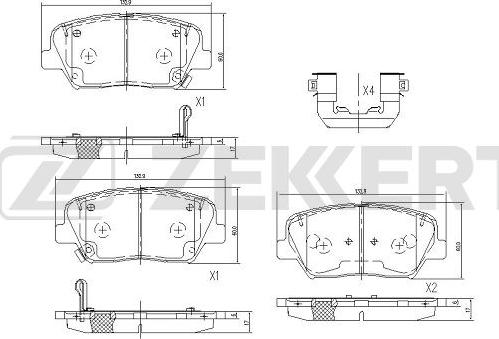 Zekkert BS-1094 - Kit de plaquettes de frein, frein à disque cwaw.fr