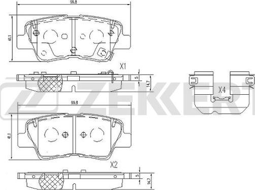 Zekkert BS-1095 - Kit de plaquettes de frein, frein à disque cwaw.fr