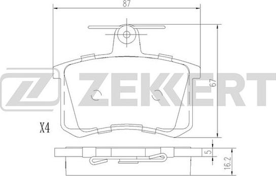 Zekkert BS-1096 - Kit de plaquettes de frein, frein à disque cwaw.fr