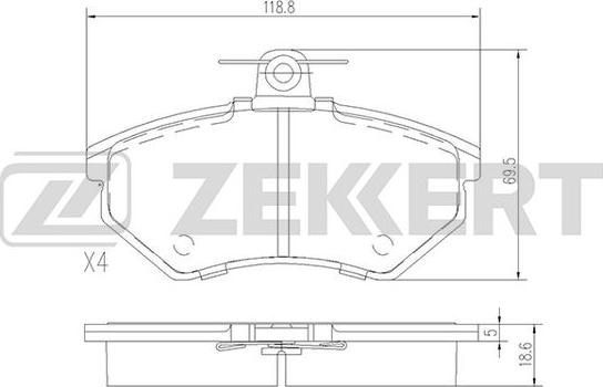 Zekkert BS-1098 - Kit de plaquettes de frein, frein à disque cwaw.fr