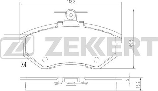 Zekkert BS-1097 - Kit de plaquettes de frein, frein à disque cwaw.fr