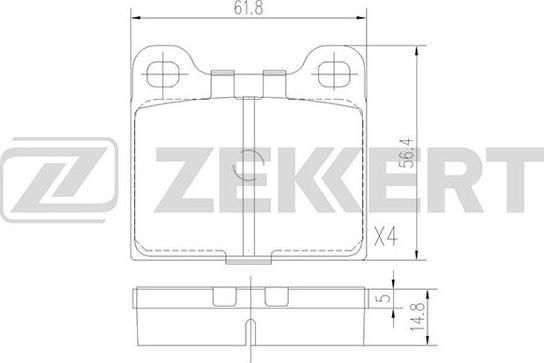 Zekkert BS-1049 - Kit de plaquettes de frein, frein à disque cwaw.fr