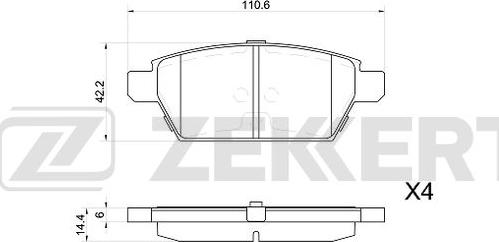 Zekkert BS-1044 - Kit de plaquettes de frein, frein à disque cwaw.fr