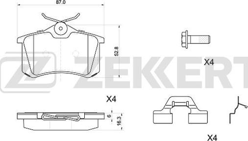 Zekkert BS-1040 - Kit de plaquettes de frein, frein à disque cwaw.fr