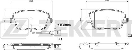 Zekkert BS-1043 - Kit de plaquettes de frein, frein à disque cwaw.fr