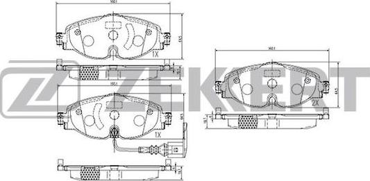 Zekkert BS-1047 - Kit de plaquettes de frein, frein à disque cwaw.fr