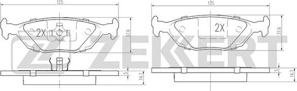 Zekkert BS-1050 - Kit de plaquettes de frein, frein à disque cwaw.fr