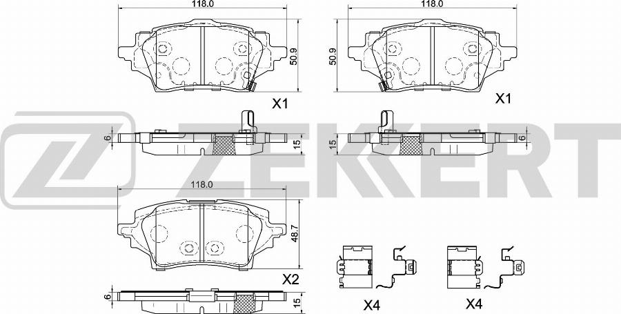 Zekkert BS-1060 - Kit de plaquettes de frein, frein à disque cwaw.fr