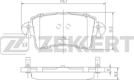 Zekkert BS-1004 - Kit de plaquettes de frein, frein à disque cwaw.fr