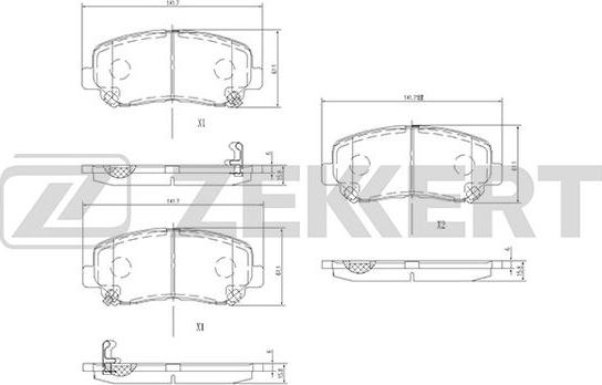 Zekkert BS-1000 - Kit de plaquettes de frein, frein à disque cwaw.fr