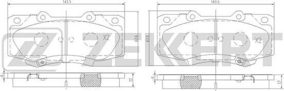 Zekkert BS-1002 - Kit de plaquettes de frein, frein à disque cwaw.fr