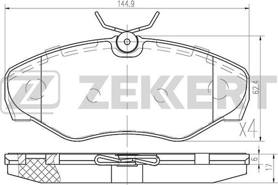 Zekkert BS-1007 - Kit de plaquettes de frein, frein à disque cwaw.fr