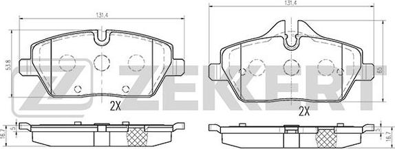 Zekkert BS-1019 - Kit de plaquettes de frein, frein à disque cwaw.fr