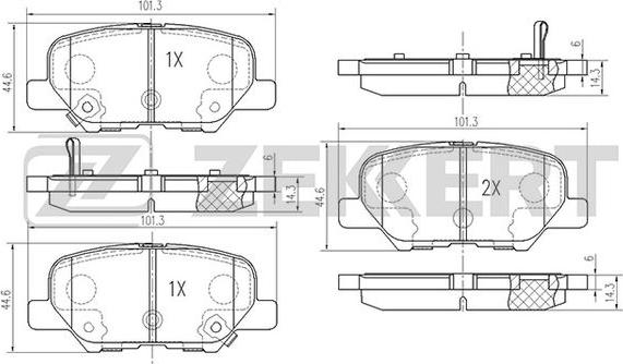 Zekkert BS-1014 - Kit de plaquettes de frein, frein à disque cwaw.fr