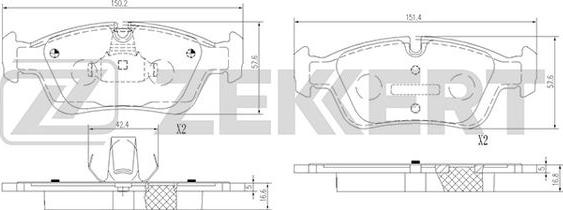 Zekkert BS-1016 - Kit de plaquettes de frein, frein à disque cwaw.fr