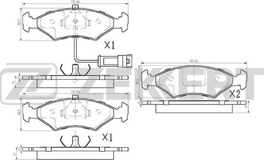 Zekkert BS-1010 - Kit de plaquettes de frein, frein à disque cwaw.fr