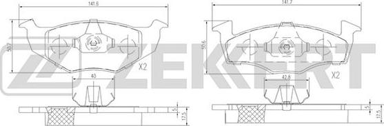 Zekkert BS-1011 - Kit de plaquettes de frein, frein à disque cwaw.fr