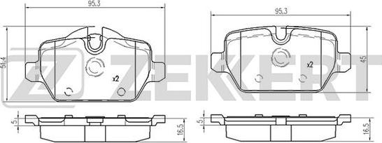 Zekkert BS-1018 - Kit de plaquettes de frein, frein à disque cwaw.fr