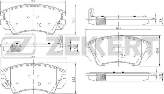 Zekkert BS-1013 - Kit de plaquettes de frein, frein à disque cwaw.fr