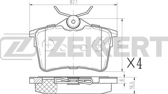 Zekkert BS-1012 - Kit de plaquettes de frein, frein à disque cwaw.fr