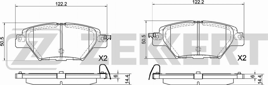 Zekkert BS-1085 - Kit de plaquettes de frein, frein à disque cwaw.fr