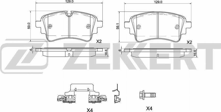 Zekkert BS-1081 - Kit de plaquettes de frein, frein à disque cwaw.fr