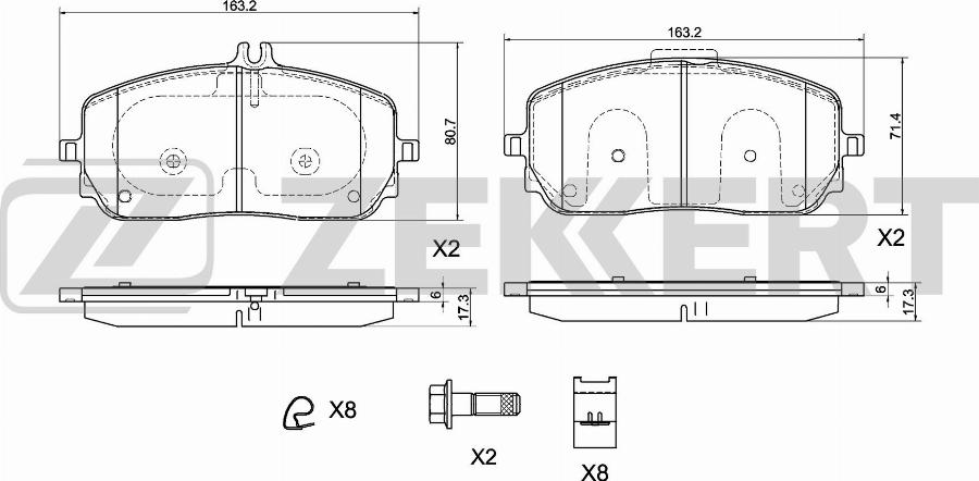 Zekkert BS-1083 - Kit de plaquettes de frein, frein à disque cwaw.fr