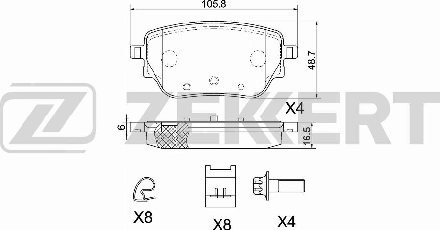 Zekkert BS-1082 - Kit de plaquettes de frein, frein à disque cwaw.fr