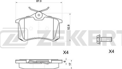 Zekkert BS-1039 - Kit de plaquettes de frein, frein à disque cwaw.fr