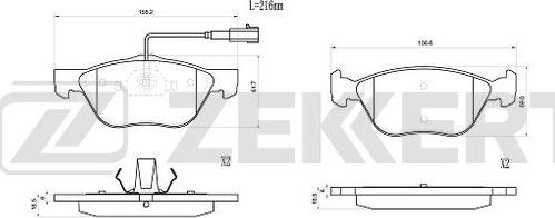 Zekkert BS-1035 - Kit de plaquettes de frein, frein à disque cwaw.fr