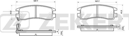 Zekkert BS-1029 - Kit de plaquettes de frein, frein à disque cwaw.fr