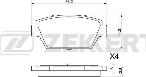 Zekkert BS-1024 - Kit de plaquettes de frein, frein à disque cwaw.fr